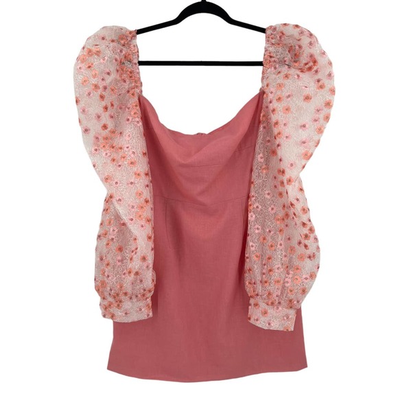 Atoir Womens Madison Mini Dress Primrose Pink US 10 Puff Sleeve Barbiecore - Picture 4 of 13